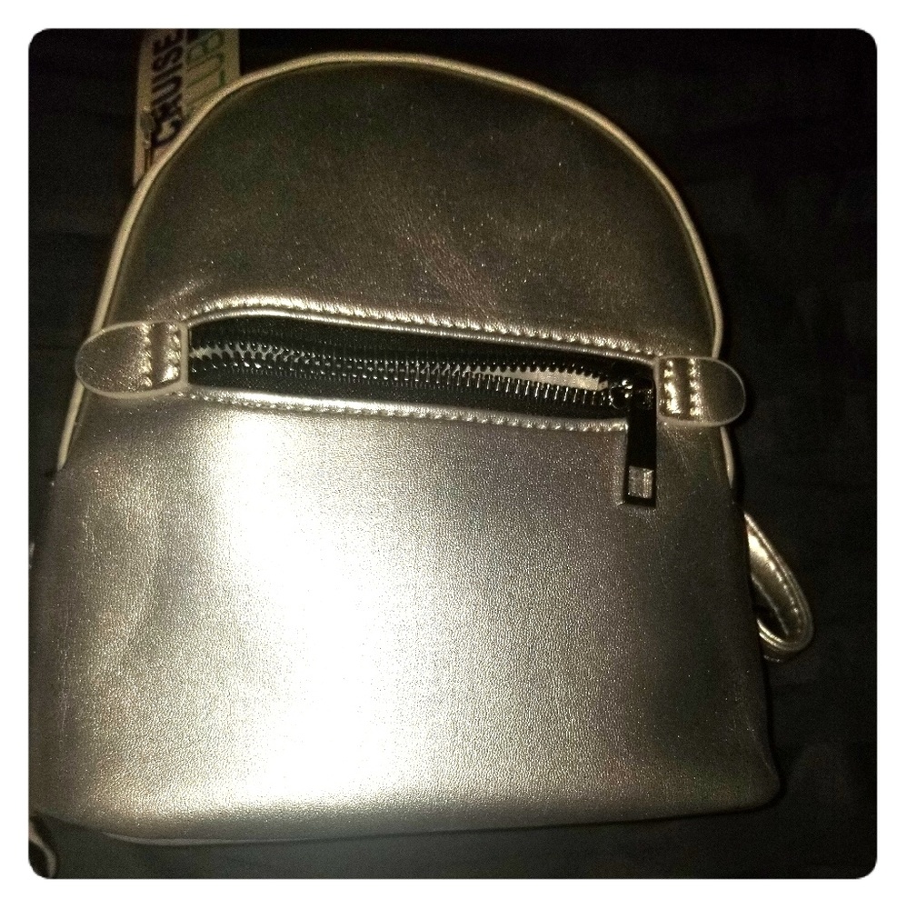Mini silver backpack